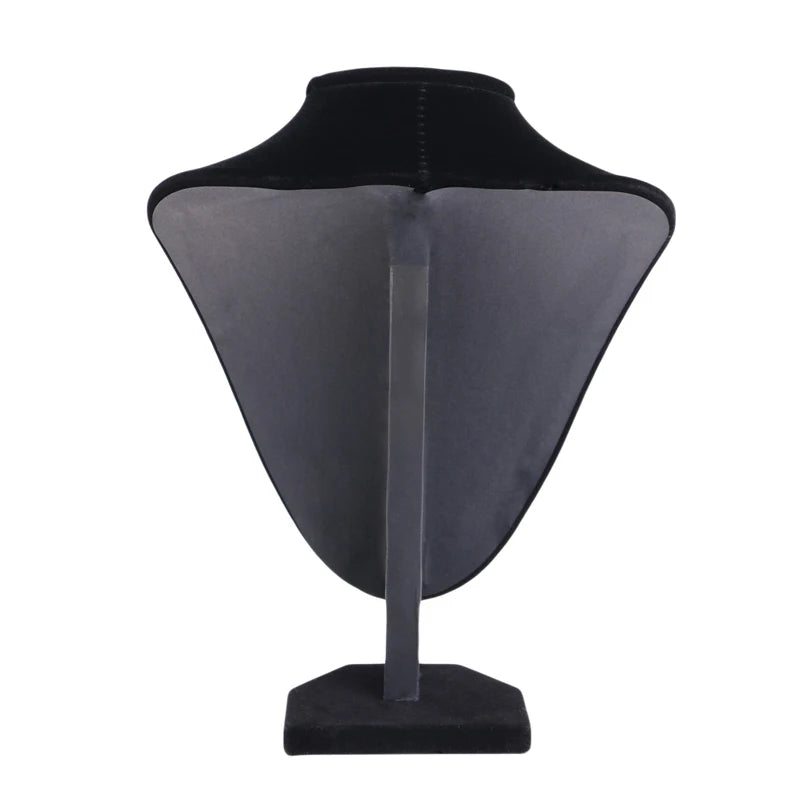 652F Black Velvet Fabric Mannequin Bust Jewelry Display Stand Shelf Holder Necklace Bust Stand Jewelry Rack Organizer