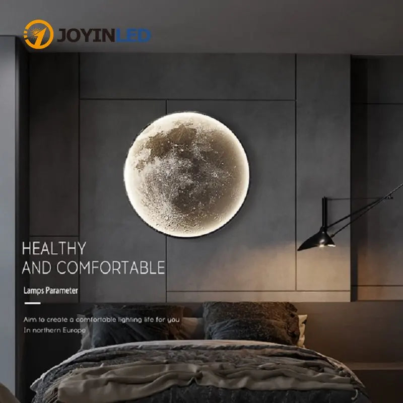 Room Sofa Background Moon Led Night Light Hallway Loft Indoor Home Lights Moon LED Wall Lamps for Living Room Wall Light Bedroom