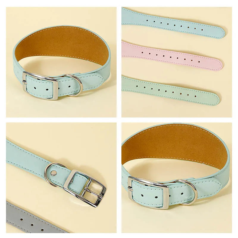 Whippet Italian Greyhound Dog Collar Adjustable Wide Padded Collars for Small Medium Large Dogs Pet Accessories