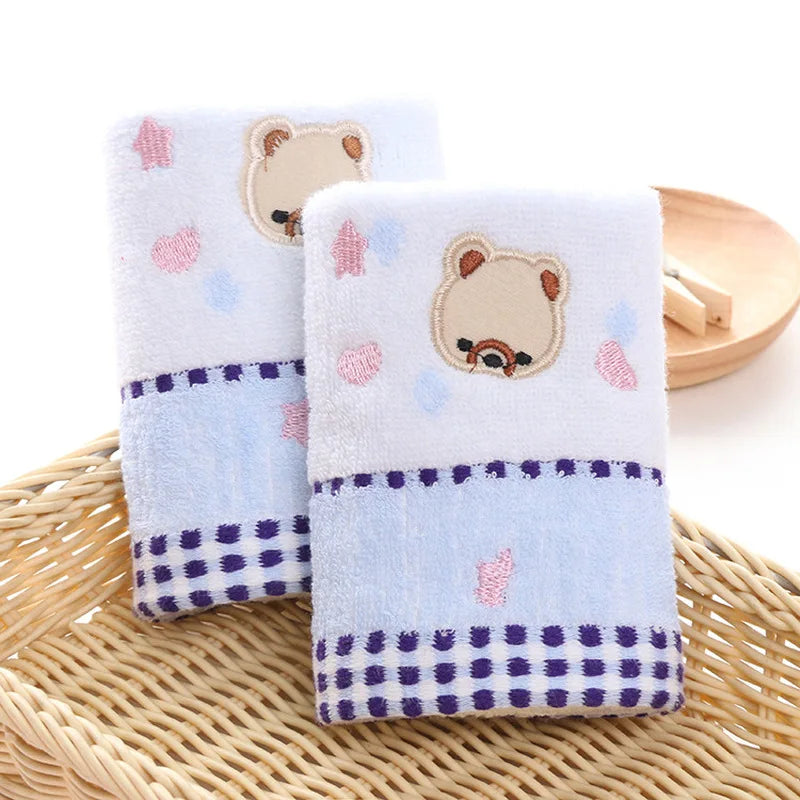 25*50cm baby cartoon bear soft towel high quanlity cotton baby printing washcloth handkerchief kids feeding wipe cloth towel