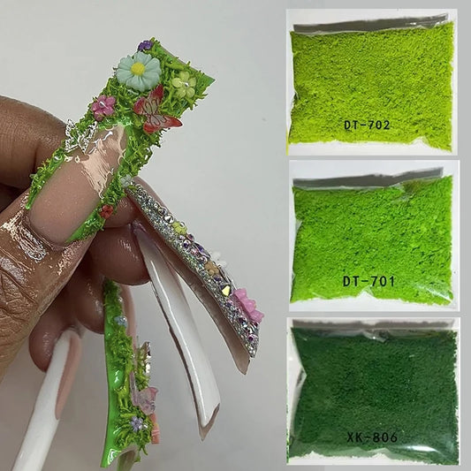 25G Green Tree Material Grass Powder Nail Charm Decoration 2023 New DIY Puzzle Handmade Sponge Nail Art Nail Accessories