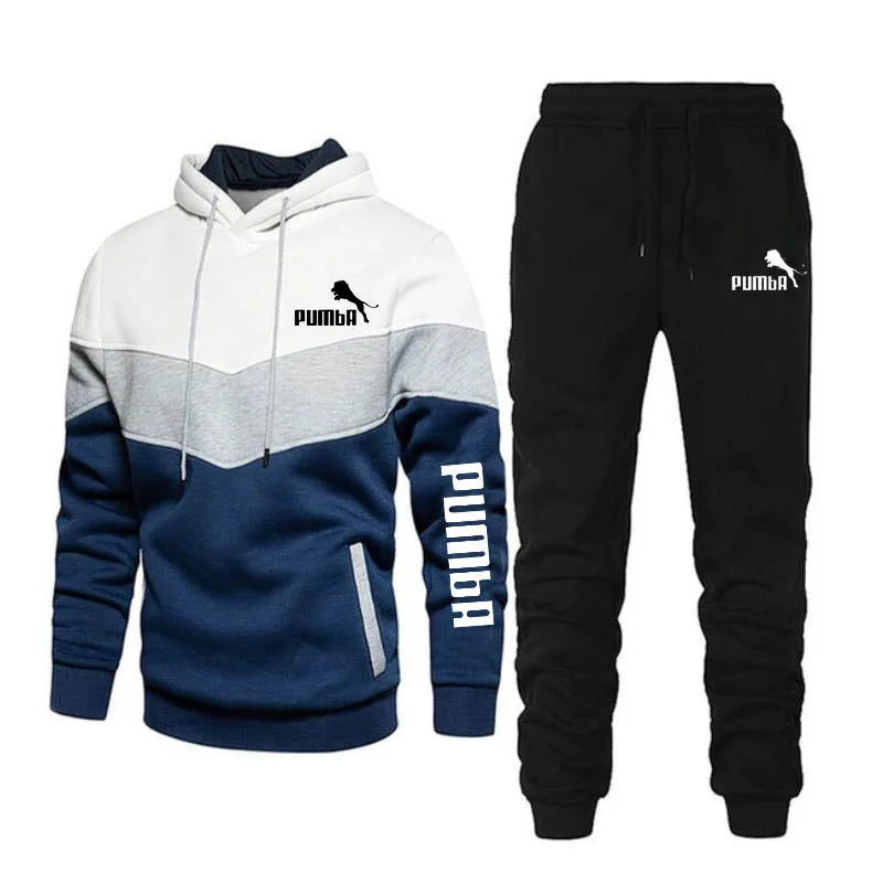 New Men's Autumn Winter Sets Zipper Hoodie+Pants Pieces Casual Tracksuit Male Sportswear Brand Clothing Sweat Suit