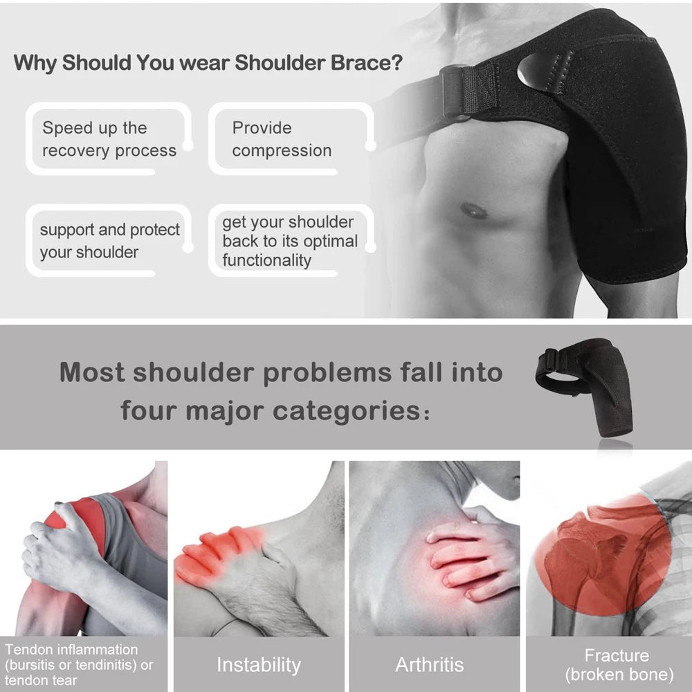 Shoulder Brace for Women and Men,Shoulder Pain Relief, Shoulder Support,Adjustable Fit Sleeve Wrap,Relief for Shoulder Injuries