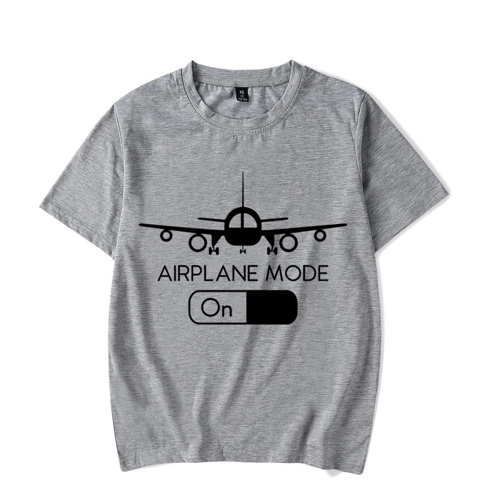 Pilot Flying Airplane Mode T-Shirt Men Summer Harajuku Tshirts Oversized Hip Hop Streetwear Novelty Luminous T Shirts Top Tees