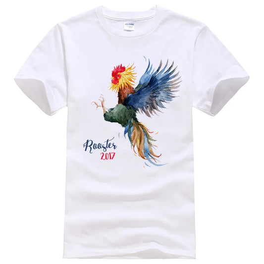 Summer Fashion Tees 2024 New Camisetas Short-sleeved T shirt Men Women Cock colored drawing Printed T-shirts Tops #106