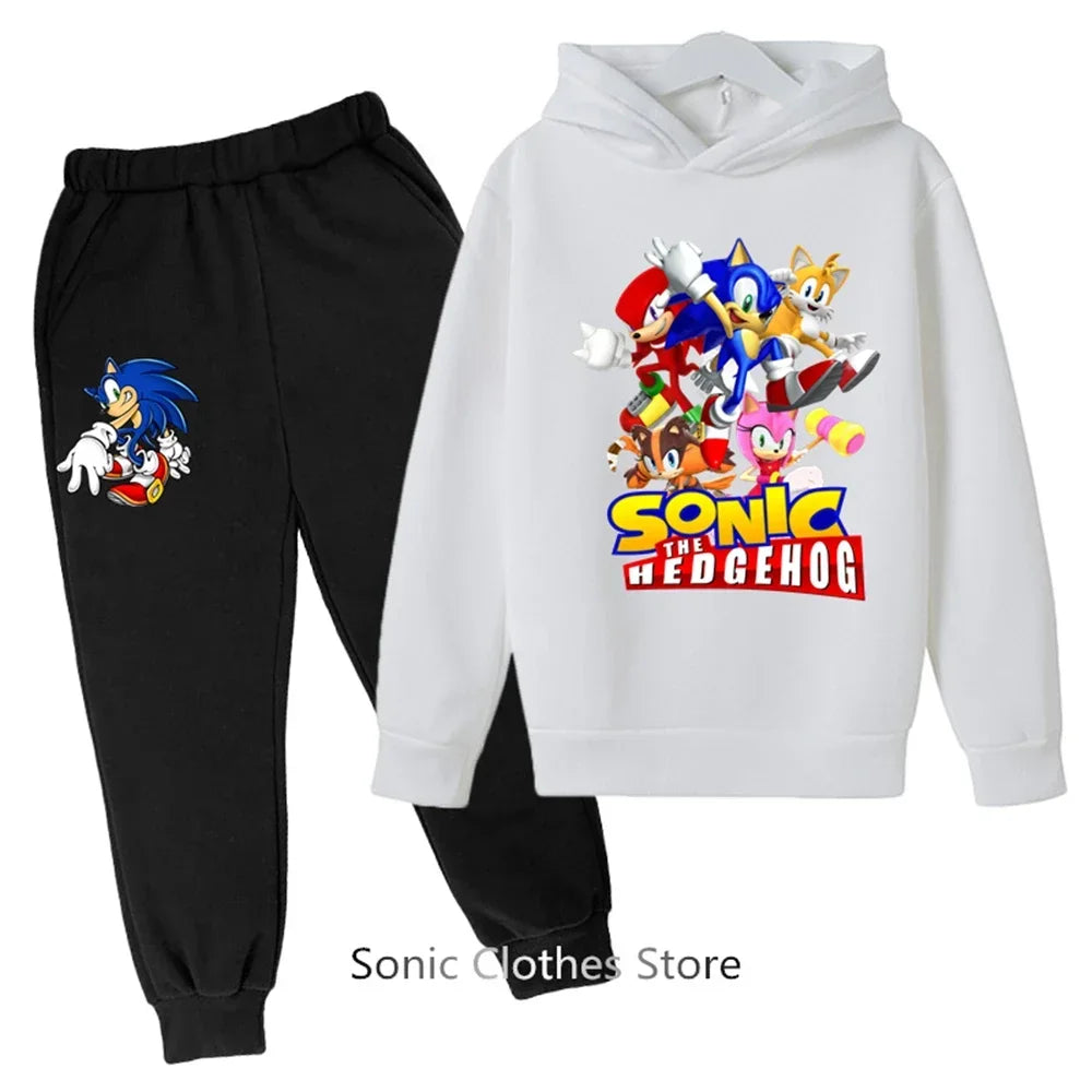 Sega Sonic- Tracksuit Kids Clothing Sets Baby Boys Girls Fashion Sports Suits Sweatshirts+pants Brand Clothes