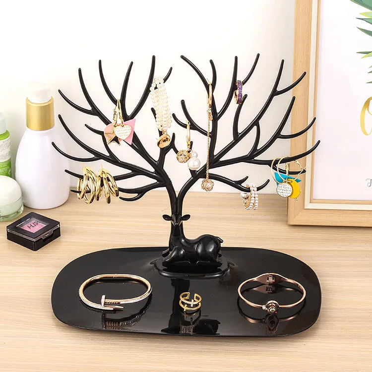 Deer Jewelry Display Stand Earrings Necklace Ring Jewelry Display Tray Tree Storage Racks Organizer Holder Make Up Decoration