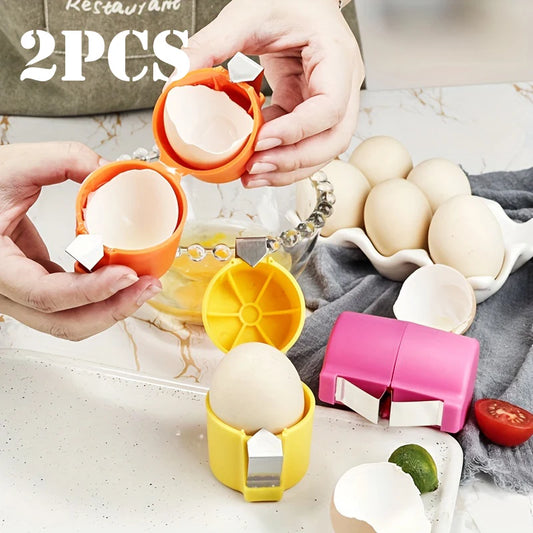 1/2pcs Handheld Egg Cracker Shell Opener Multifunctional Raw Egg Cutter and Separator Essential Kitchen Gadget for Cooking