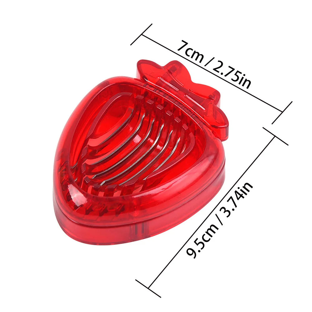 Kitchen Gadgets Strawberry Slicer With Stainless Steel Blade Fruit Carving Tools Salad Cutter Berry Stem Strawberry Cutter