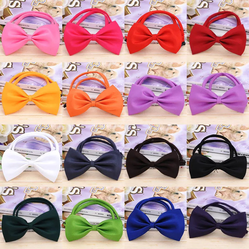 40cm Adjustable Dog Cat Bow Tie Puppy Pets Neck Tie Pet Supplies Kitten Cat Dog Collar Strap Cat Dog Grooming Accessories 1PC