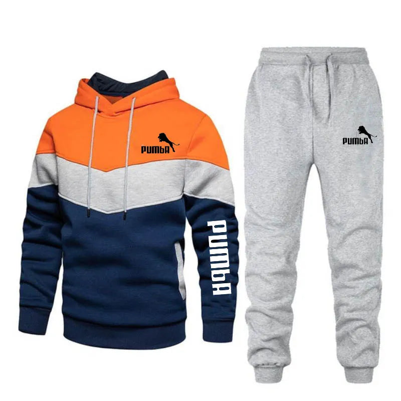 New Men's Autumn Winter Sets Zipper Hoodie+Pants Pieces Casual Tracksuit Male Sportswear Brand Clothing Sweat Suit