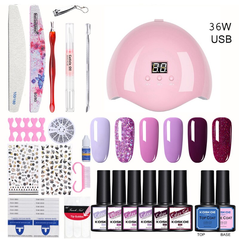 Professional Nail Set Nail Gel Kit with 120W/54W UV Nail Lamp and Nail Drill for All Drying Gel Nail Polish Manicure Set