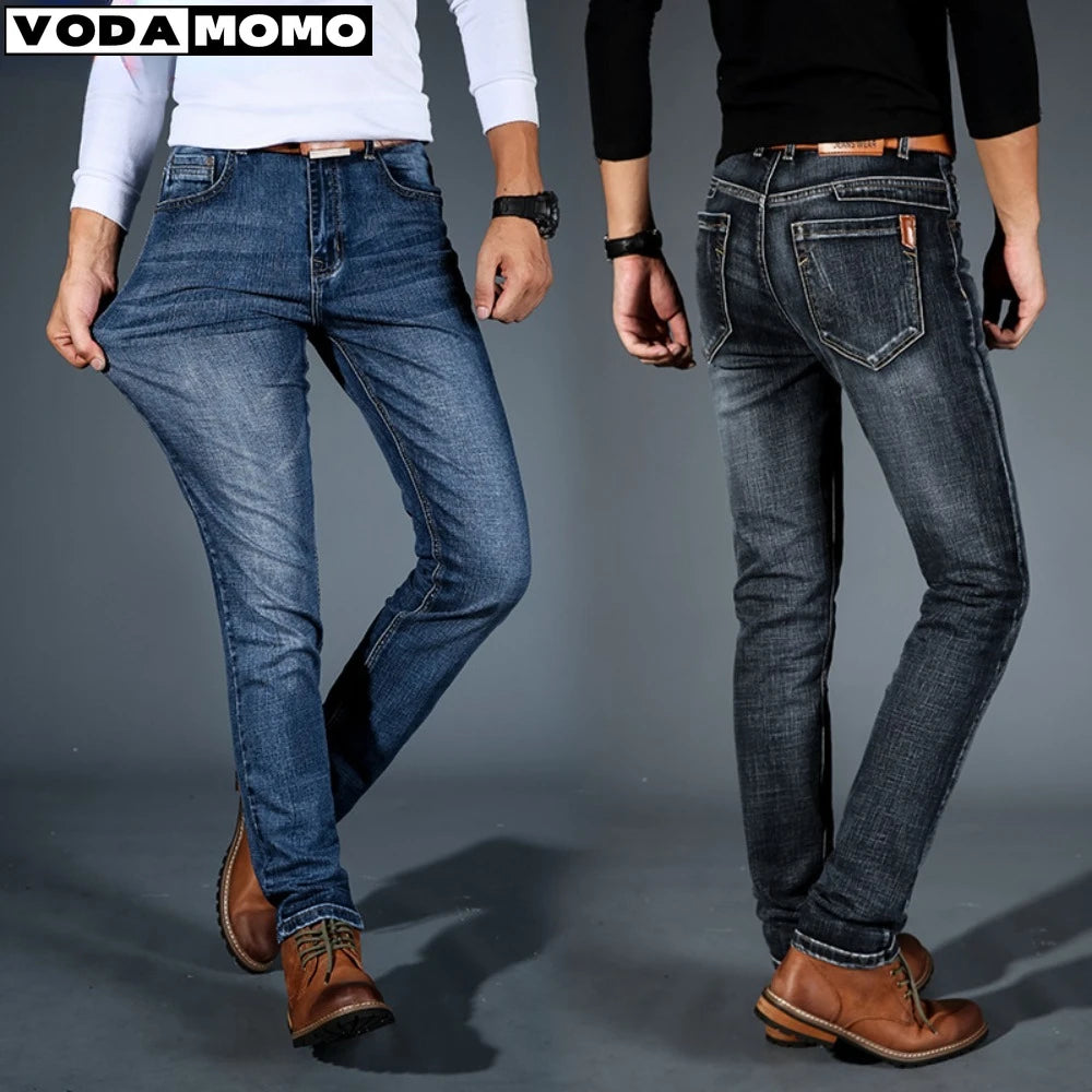 2024 Autumn Brand New Men's Fashion Jeans Business Casual Stretch Slim Jeans Classic Trousers Denim Pants Jeans Men Clothing