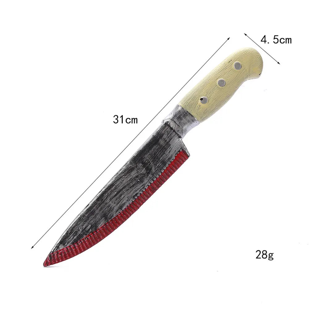 30cm Faked Bloody Sharp Knife for Halloween DIY Cosplay Props Decor Simulation Plastic Kitchen Knife  halloween Party Supplies