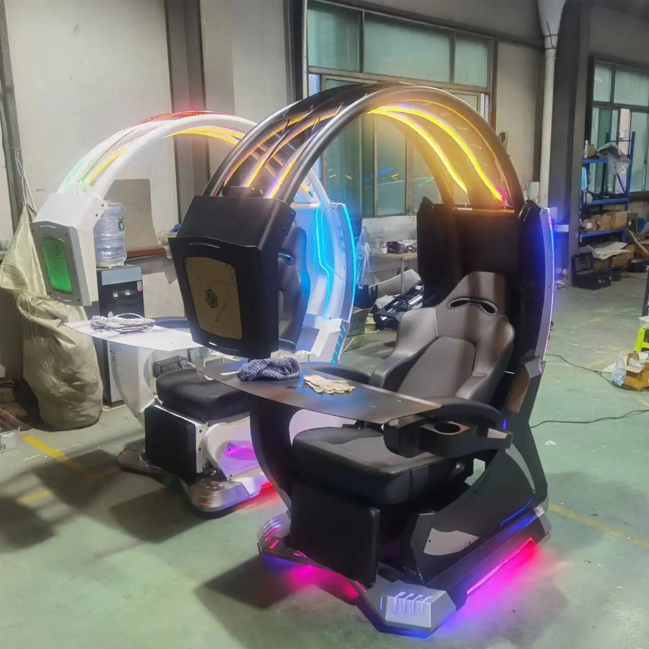 super Dream Pod zero gravity recline  tilting PC gaming racing chair gaming cockpit with speakers RGB LED support 1-2 screens