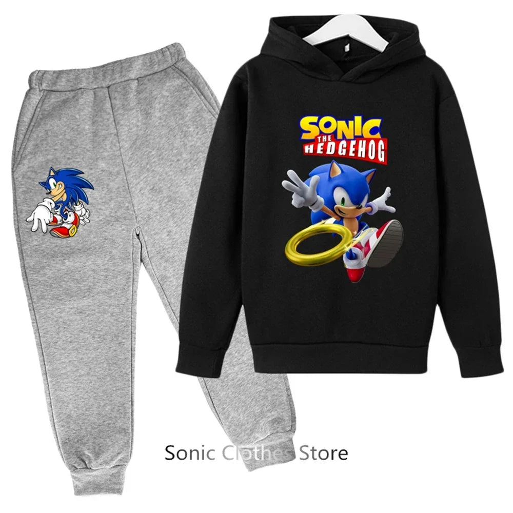 Sega Sonic- Tracksuit Kids Clothing Sets Baby Boys Girls Fashion Sports Suits Sweatshirts+pants Brand Clothes