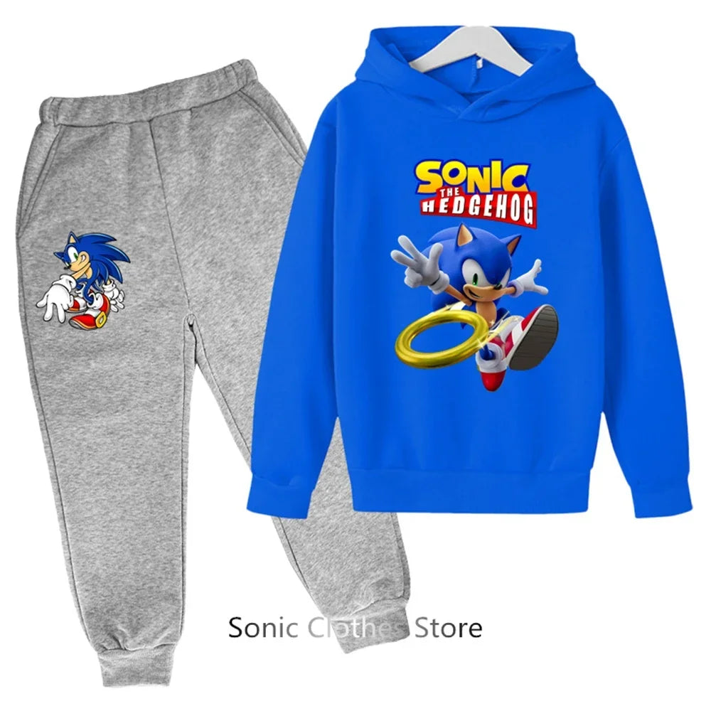 Sega Sonic- Tracksuit Kids Clothing Sets Baby Boys Girls Fashion Sports Suits Sweatshirts+pants Brand Clothes