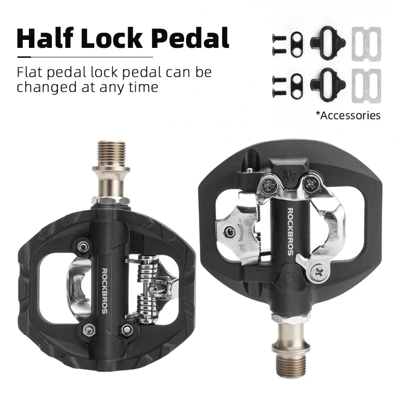 ROCKBROS MTB Pedals Sealed Bearing Lock Pedal  Road Cycling Pedal Ultralight Pedals Die Casting Nylon Pedals Bicycle Pedals Part