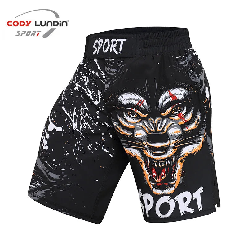 MMA Shorts Kick Boxing Fighting Muay Thai Short Pants Gym Workout Sanda Sports Basketball Trunks Men's Training Running Shorts