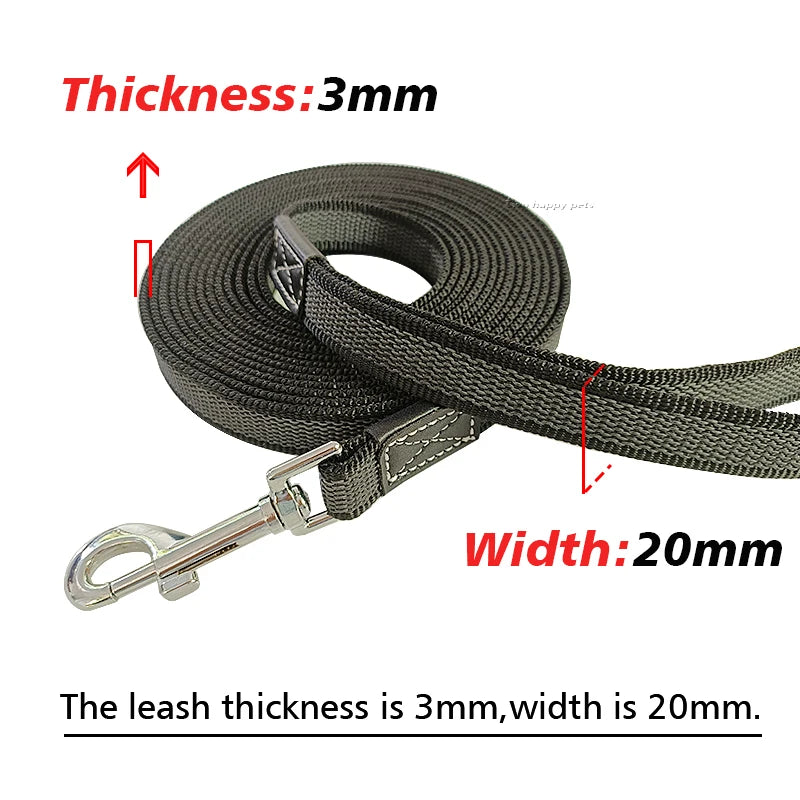 Anti Slip Long Dog Leash 5M 3M 2M Small Large Pet Training Leashes 5 3 2 Meters Puppy Light Lead Rope Strap Black Accessories