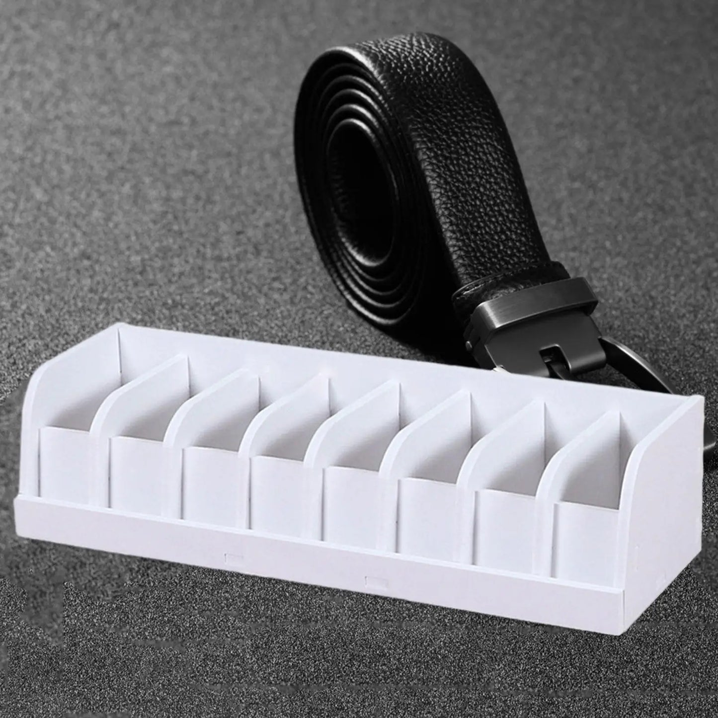 8 Dividers Belt Organizer Box Sleek for Drawer Belt Display Storage Box Belt Rack Holder for Men Women