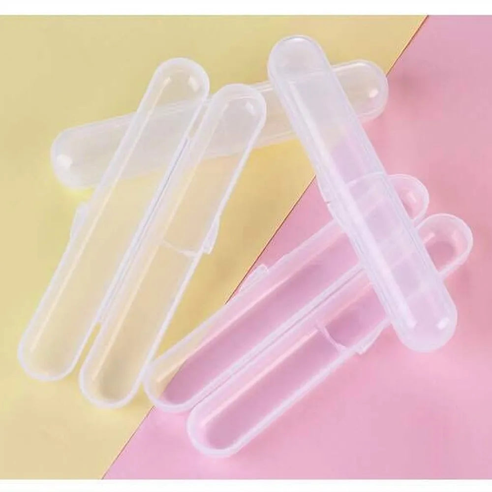 1 Piece Baby Toddler Food Grade Spoon Box Kids Storage Case Box Holder for Baby Silicone Spoon Travel Transparent Storage Box