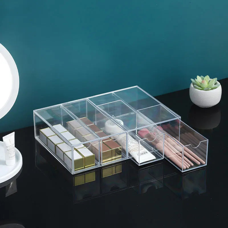 Acrylic Sunglasses Organizer Eyeglass Case Clear Eyeglass Display Holder Eyewear Display Case With 4 Drawers For Women And Men