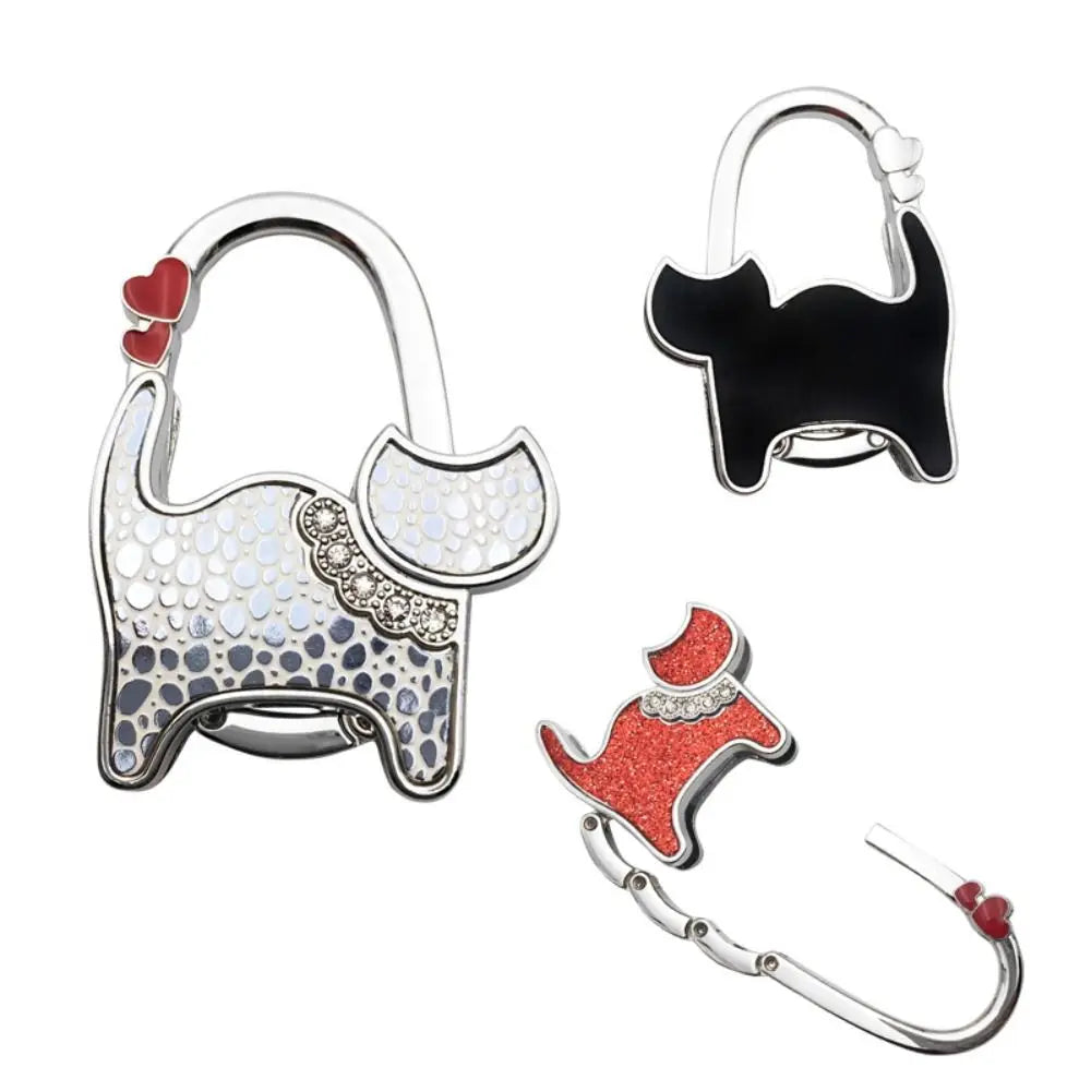 Hot Cat Shape Handbag Hook Portable Folding Purse Hanger Holder Women Bag Organizer Home Decoration Table Edge Hanging Hooks