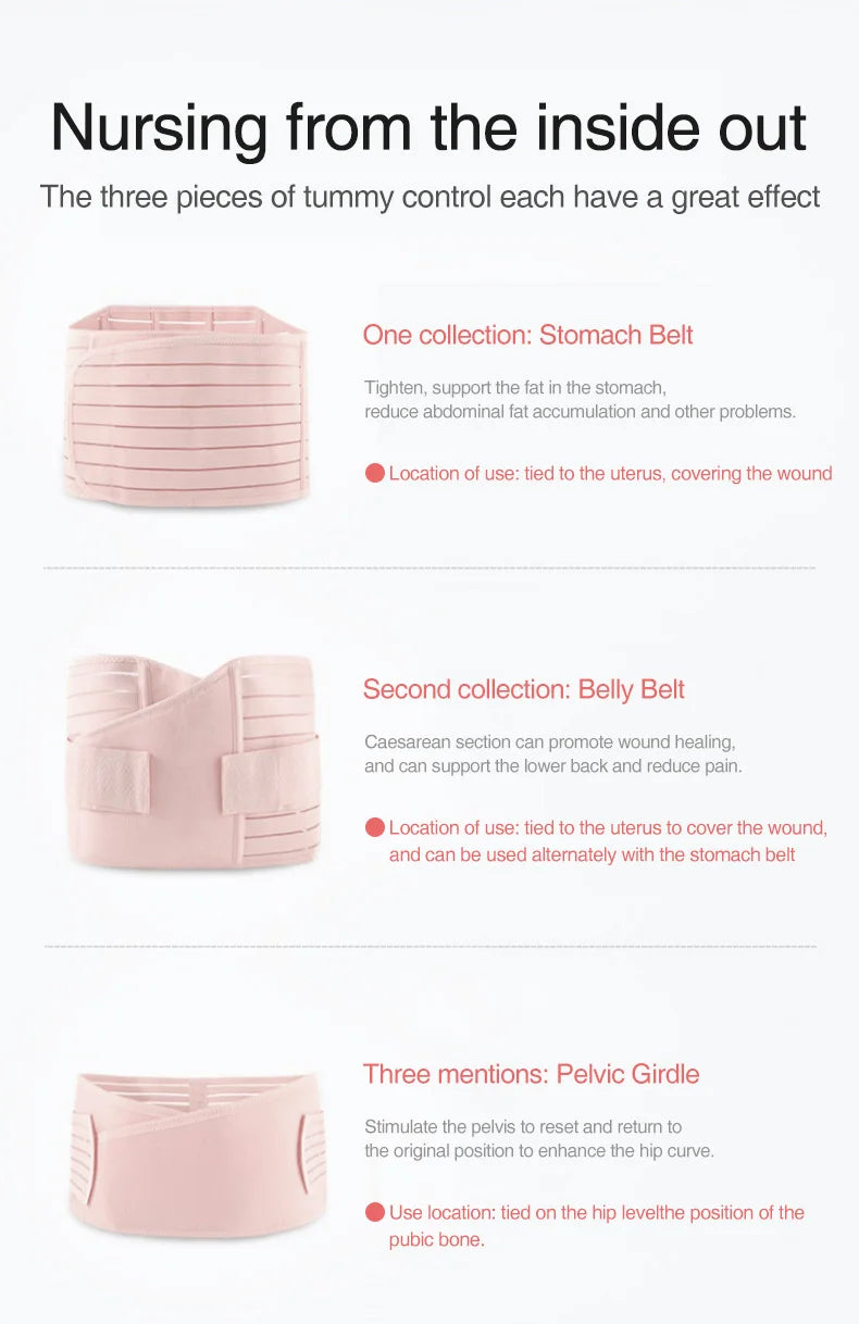 3in1 Corset Postpartum Belly Band Pregnant Women Tummy Belly Pelvis Belt Wrap Waist Trainer Recovery Bandage Strap Body Shaper