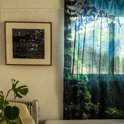 Scenery Tree Tulle Sheer Curtains for Living Room Decoration Curtains for the Room Bedroom Kitchen Voile Pervious To Light