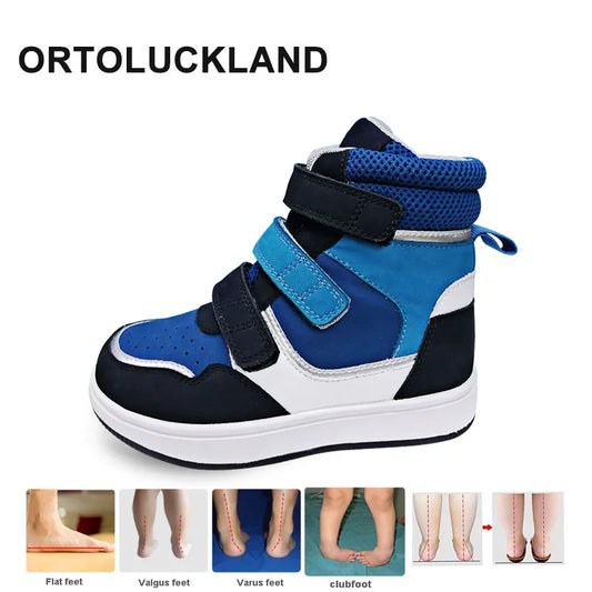 Ortoluckland Toddler Sneakers Genuine Leather Orthopedic Shoes For Children Kids Boy Girls Fashion Spring Winter Corrective Boot