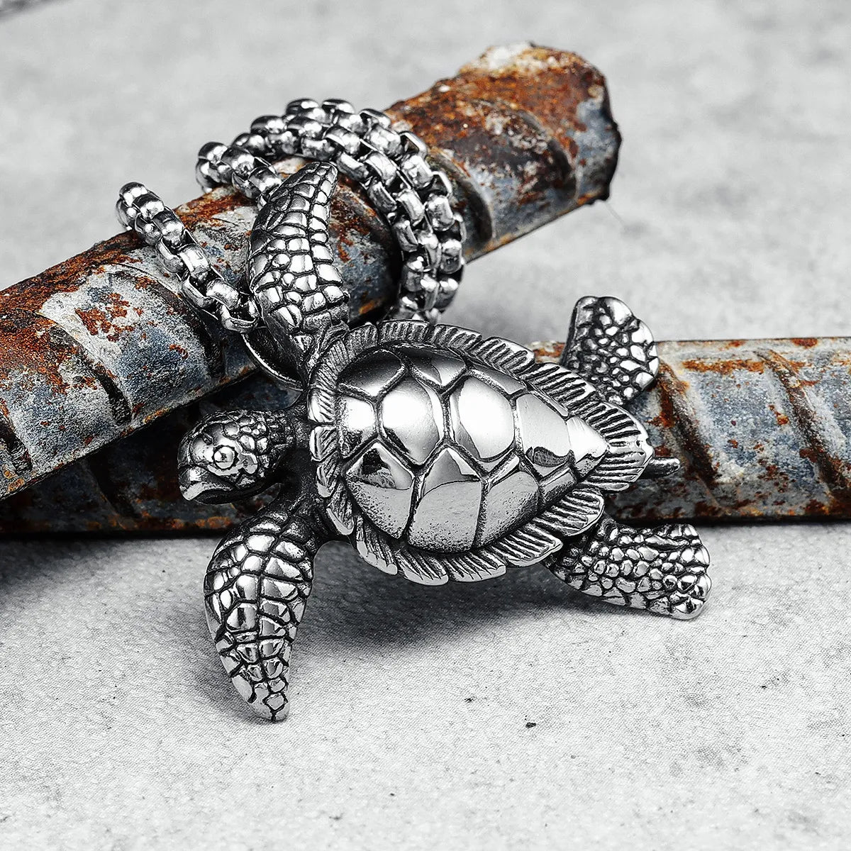 Turtle Necklace 316L Stainless Steel Cute Retro Men Women Pendant Chain Rock Rap Party for Friend Male Jewelry Gift Dropshipping