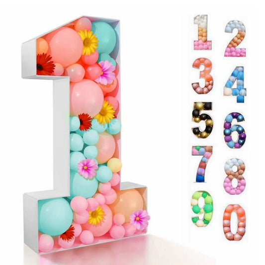 73 Giant Birthday Figure 0-9 Balloon Filling Box 1st 18th Birthday Decor Number 30 40 50 Balloon Frame Anniversary Decor