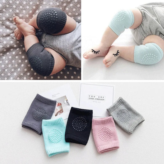 1Pair of Children's Knee Pad Baby Terry-Loop Hosiery Sets Glue Dispensing Non-Slip Crawling Elbow Pads Male and Female Baby