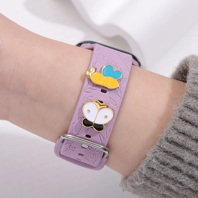 40 Styles Watchband Charms for Apple Watch Cartoon Strawberry Astronaut Cat Butterfly Jewelry Charm for Iwatch Strap Accessories