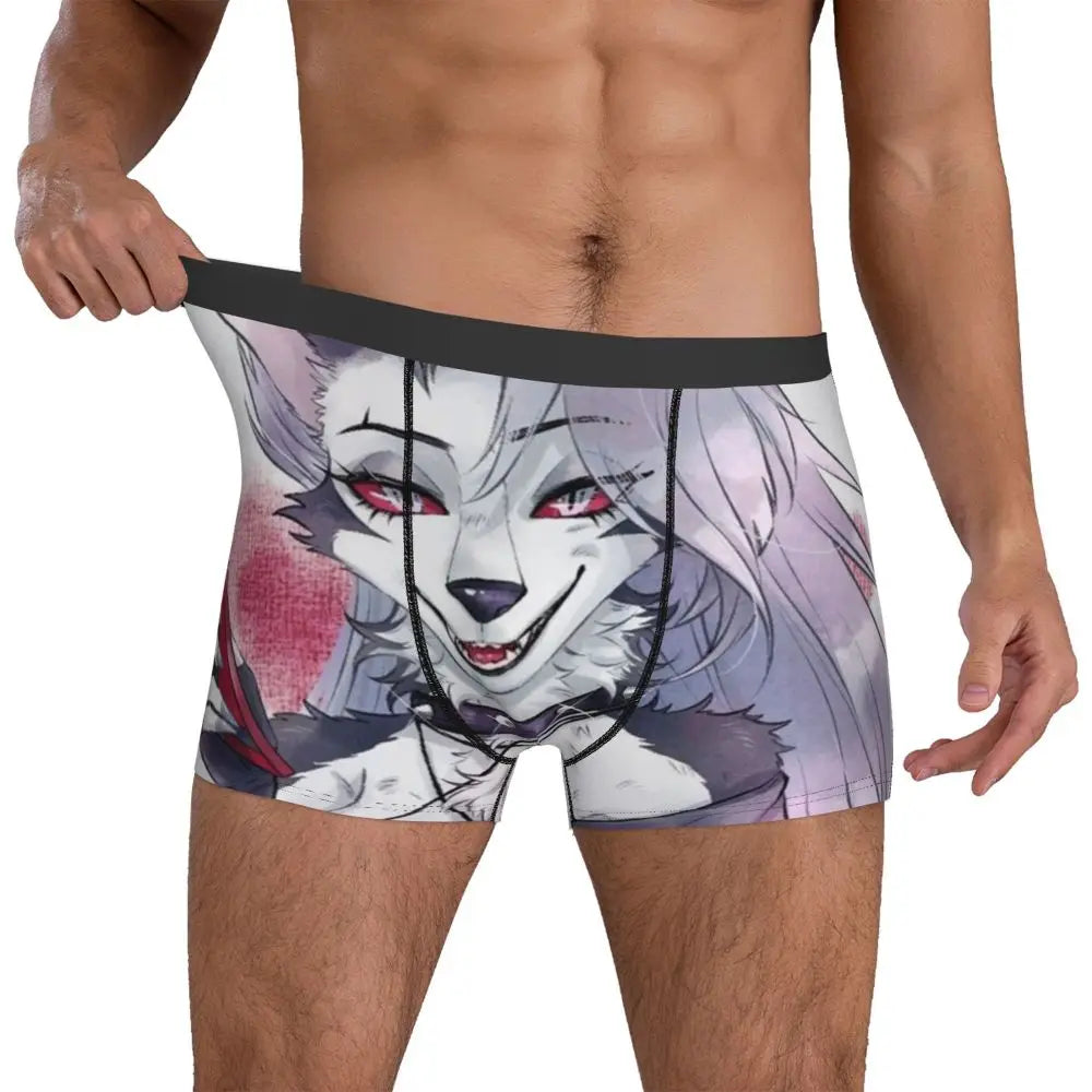 Helluva Boss Loona Underwear cartoon loona fanart hotel wolf moon Print Boxer Shorts Trenky Men Panties Elastic Boxer Brief Gift