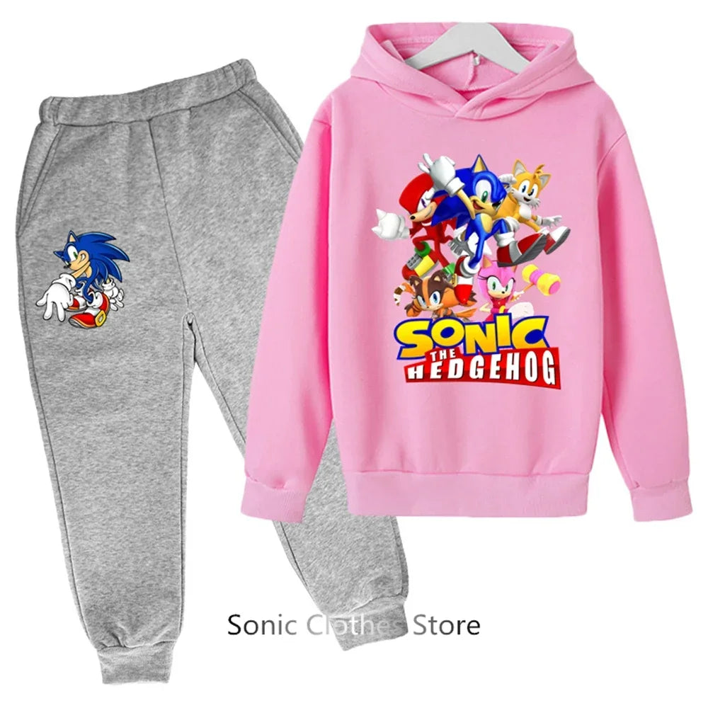 Sega Sonic- Tracksuit Kids Clothing Sets Baby Boys Girls Fashion Sports Suits Sweatshirts+pants Brand Clothes