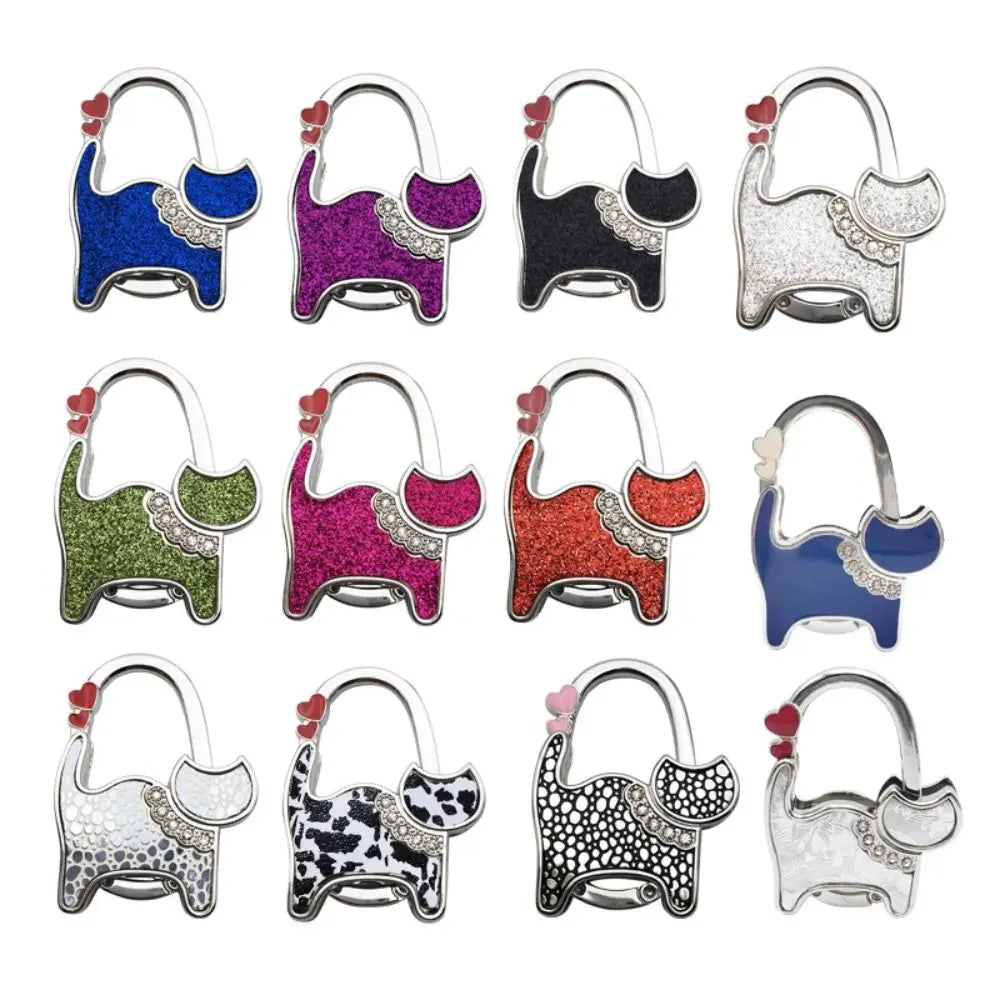 Hot Cat Shape Handbag Hook Portable Folding Purse Hanger Holder Women Bag Organizer Home Decoration Table Edge Hanging Hooks