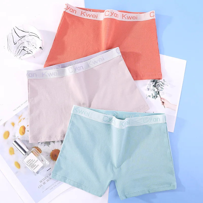 Women Boyshorts Cotton Big Size Solid Female Boxer Underwear Under Skirt