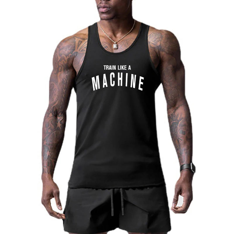 Gym Bodybuilding Fitness Men's Sleeveless Vests Breathable Slim Fit Tank Tops Summer Breathable Quick Dry Workout Muscle Shirts