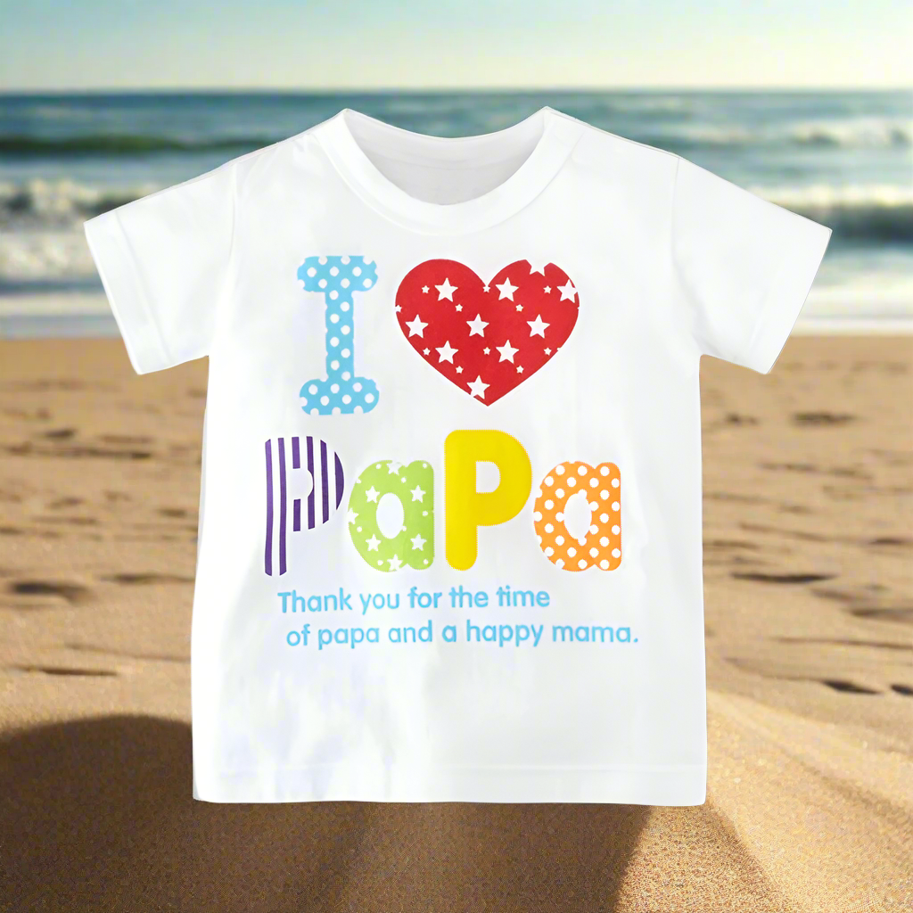 Brand New Boys Girls T-Shirt Short Sleeve I Love Pa Pa Series Children's Clothing Tops Kids Tee Shirt Baby Goods Wholesale