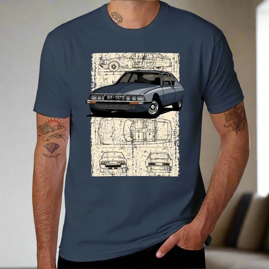 My drawing of the classic French Gran Turismo T-Shirt plus sizes customs design your own plain white t shirts men